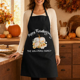 Delantal Calabaza floral personalizada Feliz Día de Acción