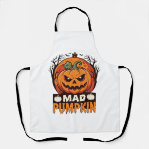 Delantal Calabaza Loca Diseño de Grabado Antiguo de Hallowe