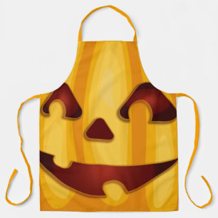 Delantal Calabaza tallada sonriendo diseño de Halloween