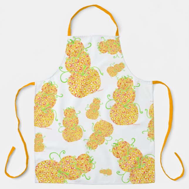 Delantal Calabazas apiladas caen en Apron (Anverso)