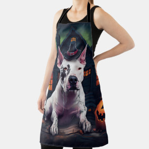 Delantal Calabazas Bull Terrier Halloween Espeluznantes