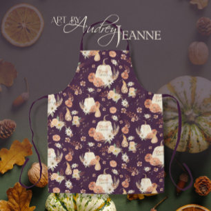 Delantal Calabazas caen otoño Acción de Gracias BOHO Floral