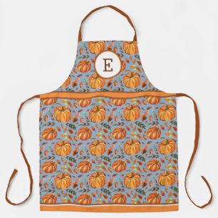 Delantal Calabazas De Caída Y Hojas Monogramadas