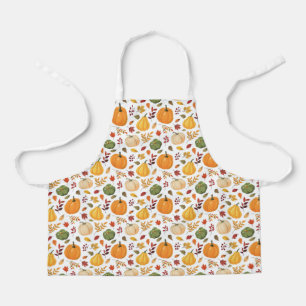 Delantal Calabazas de cosecha y patrón de hojas de otoño