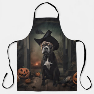 Delantal Calabazas de Terrier de Staffordshire de Halloween