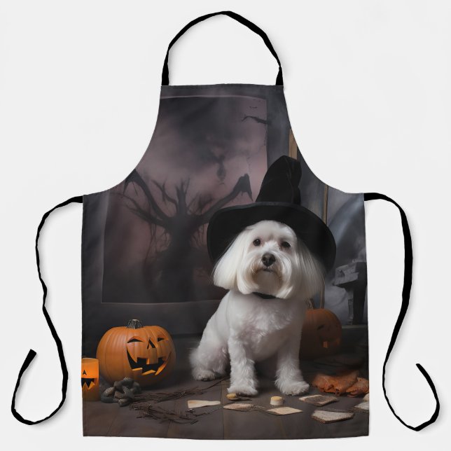 Delantal Calabazas maltesas asustan a Halloween (Anverso)