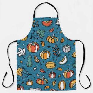 Delantal Calabazas otoñales: Verduras de mano dibujadas