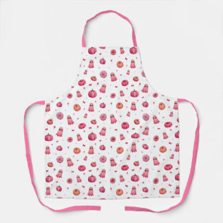 Delantal Calabazas rosadas de Halloween