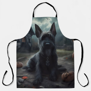 Delantal Calabazas Terrier Escocés de Halloween