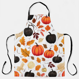 Delantal Calabazas y hojas de otoño