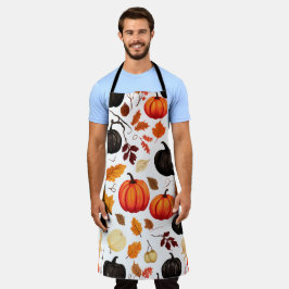 Delantal Calabazas y hojas de otoño