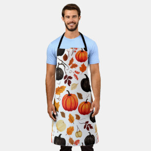 Delantal Calabazas y hojas de otoño