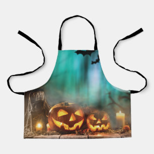Delantal Calabazas y murciélagos de Halloween