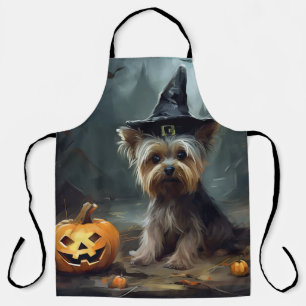 Delantal Calabazas Yorkshire Terrier Halloween Espeluznante