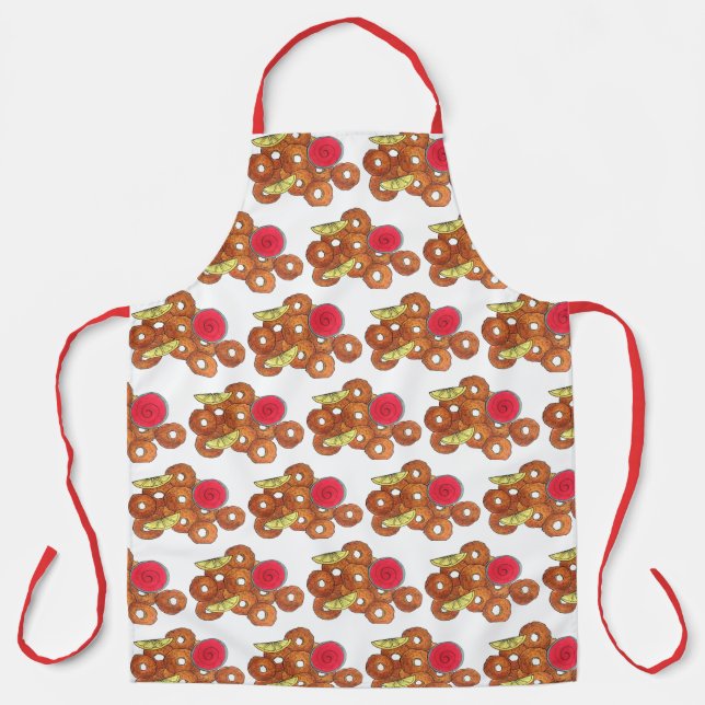 Delantal Calamari frito canta comida italiana apetitoso (Anverso)