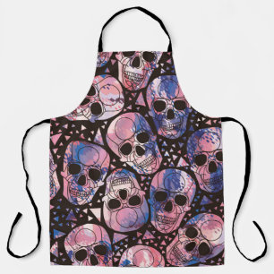 Delantal Calavera con ornamento poligonal. Halloween. Sin i