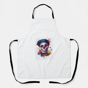 Delantal Calavera de artista divertido de huesos creativos