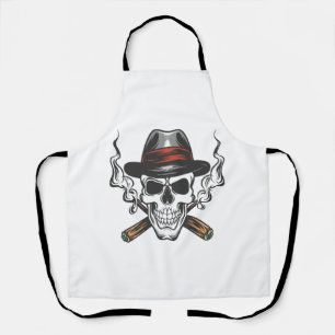 Delantal Calavera de gánster con sombrero fedora
