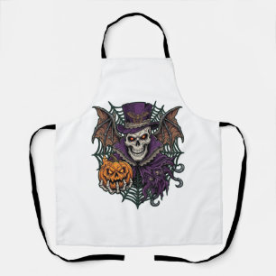 Delantal Calavera de Halloween Sombrero Alto Alas de Murcié