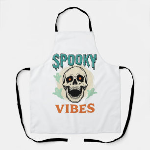 Delantal Calavera de Halloween Vibraciones Espeluznantes Te