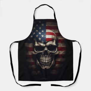 Delantal Calavera de la bandera americana