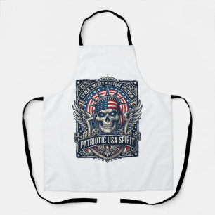 Delantal Calavera de la libertad cibernética patriótica Fut