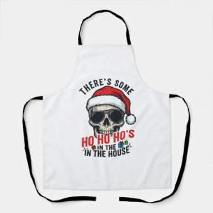 Delantal Calavera de Navidad Ho Ho Ho Humor Diseño