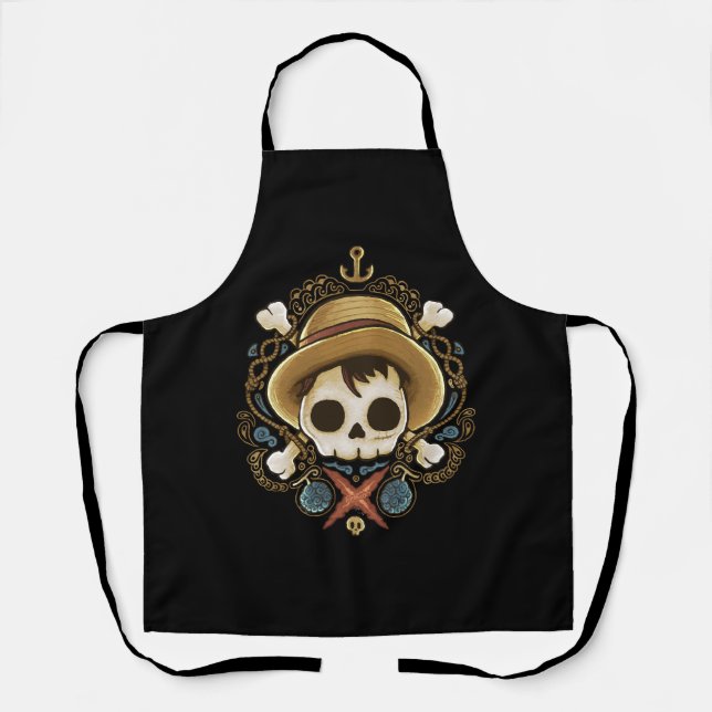 Delantal Calavera de pirata (Anverso)