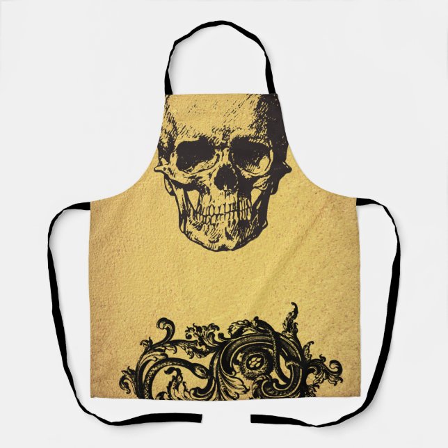 Delantal Calavera dorada | Apron (Anverso)