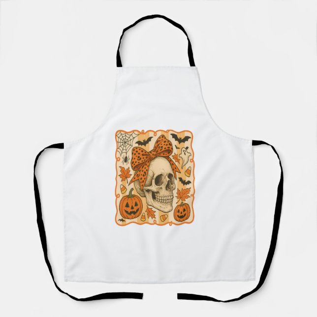 Delantal Calavera espeluznante de Halloween (Anverso)