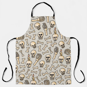 Delantal Calavera, esqueleto y huesos mano sin soldadura dr