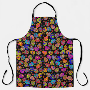 Delantal Calaveras de Azúcar Multicolores