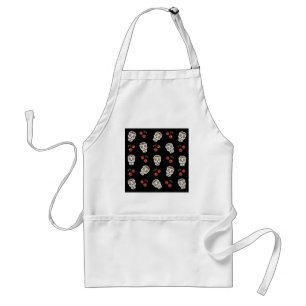 Delantal Calaveras de Azúcar Rockabilly RAB Cerezas Sobre N