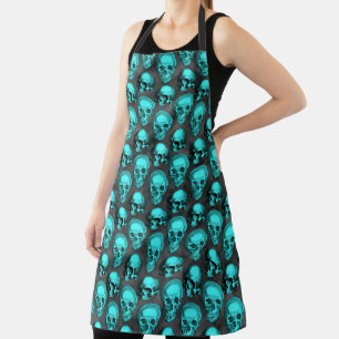 Delantal Calaveras de Turquesa y Diseño de la Serie Girasol