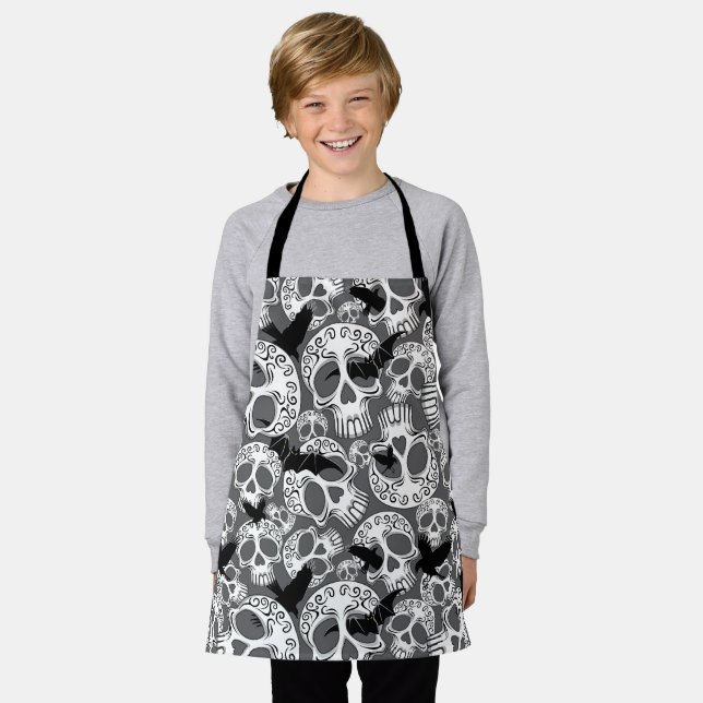 Delantal Calaveras decorativas de Halloween (Gastado)