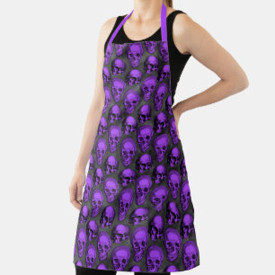 Delantal Calaveras Moradas y Serie de Girasoles Diseño 1