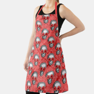 Delantal Calaveras rojas y diseño de la serie girasol 13