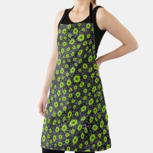 Delantal Calaveras Verdes y Diseño de la Serie de Girasoles
