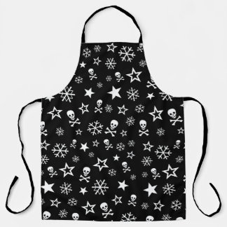 Delantal Calaveras y copos de nieve