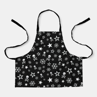 Delantal Calaveras y copos de nieve