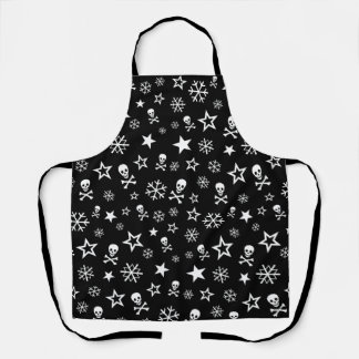 Delantal Calaveras y copos de nieve