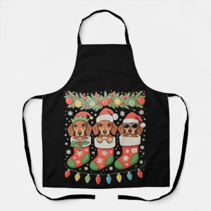 Delantal Calcetines divertidos de Navidad de tres duendes d