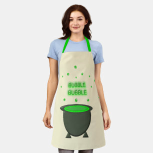 Delantal Caldero y Poción Verde Burbujeante de Halloween