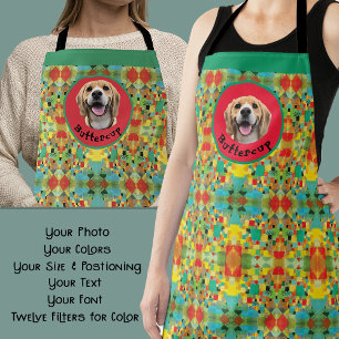 Delantal Caleidoscopio Foto Personalizada de Mascota Amante