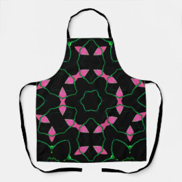 Delantal Calidoscopio de esmeralda y rosa