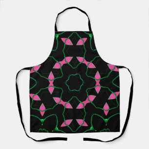 Delantal Calidoscopio de esmeralda y rosa