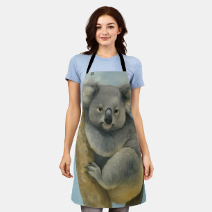 Delantal Calle Koala - Vida silvestre acuarela
