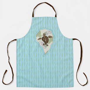 Delantal Callie, la tortuga del mar, todo en papel