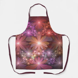 Delantal Cama De Flores Colorido Brillante Arte Fractal Abs