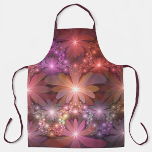 Delantal Cama De Flores Colorido Brillante Arte Fractal Abs